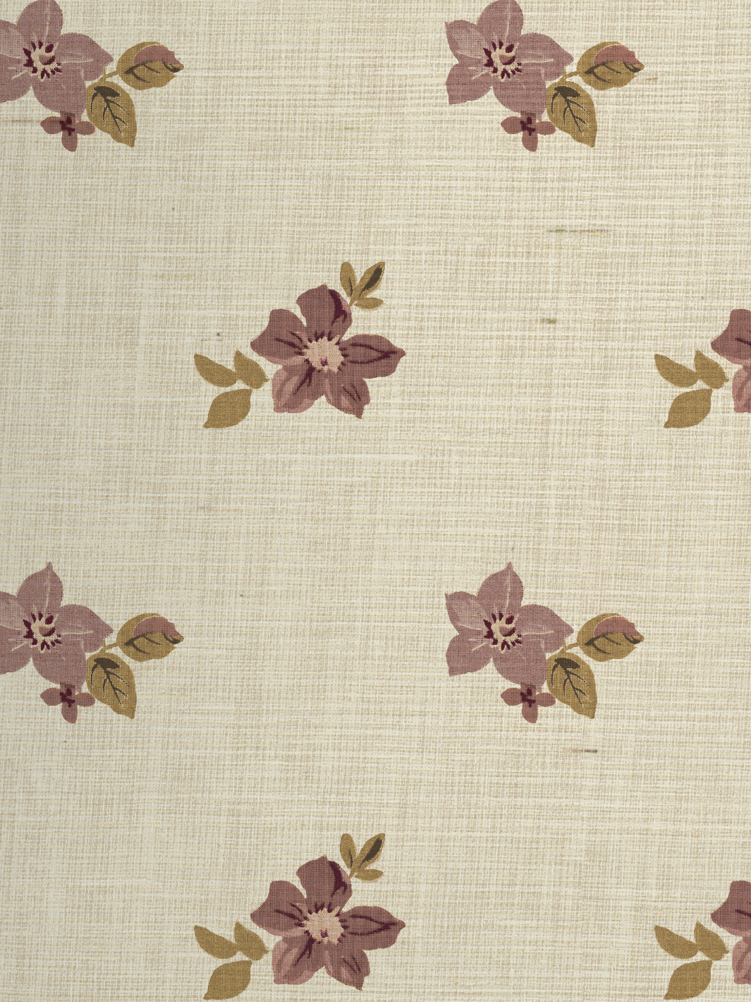 &#39;Anna Floral&#39; Grasscloth Wallpaper - Mustard Pink