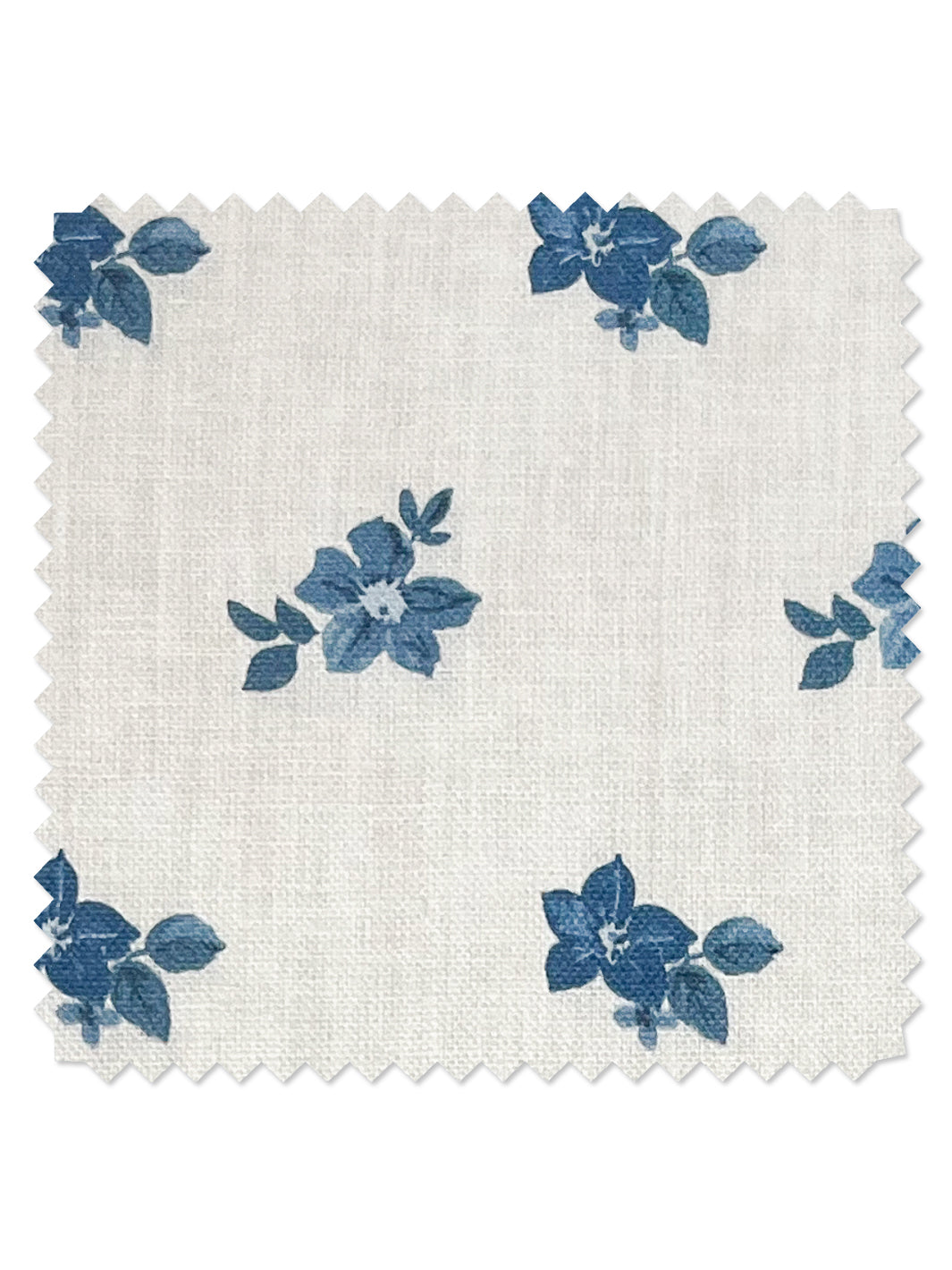 &#39;Anna Floral&#39; Linen Fabric - Blues