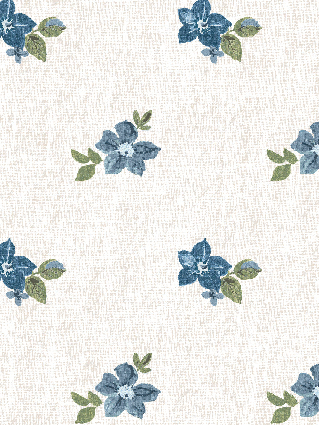 &#39;Anna Floral&#39; Wallpaper - Blue Green