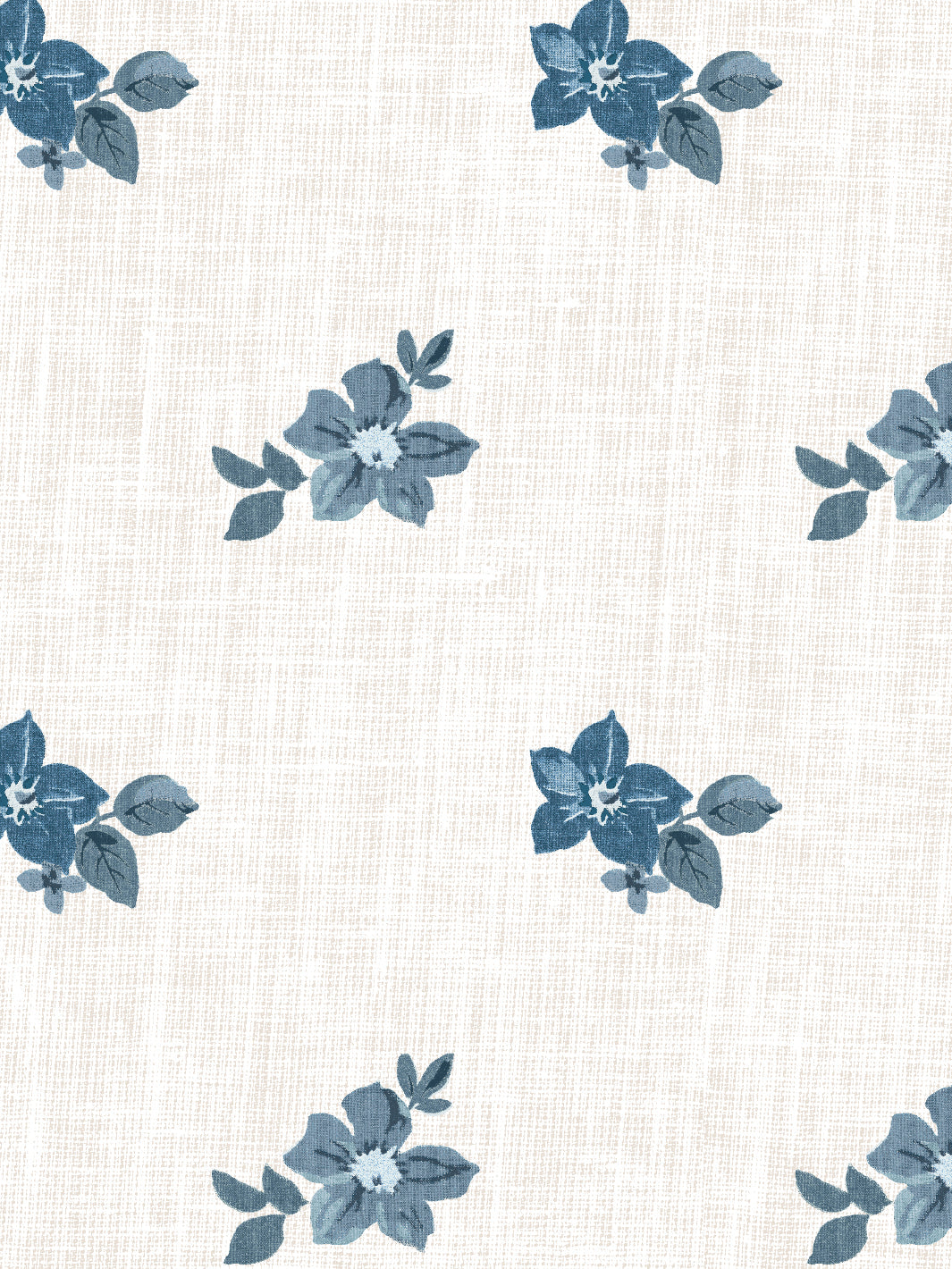 &#39;Anna Floral&#39; Wallpaper - Blues