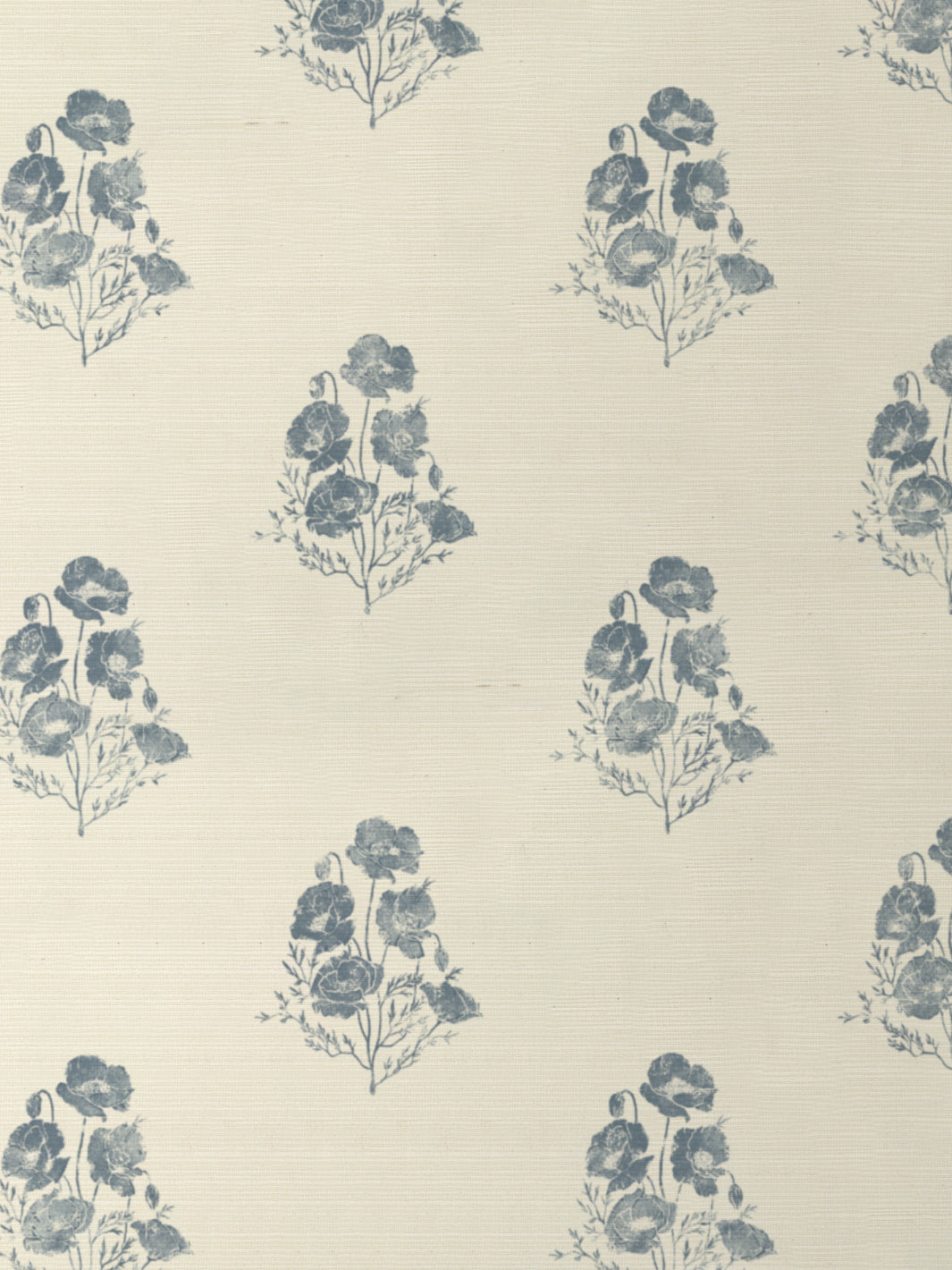 &#39;California Poppy&#39; Grasscloth Wallpaper - Blue
