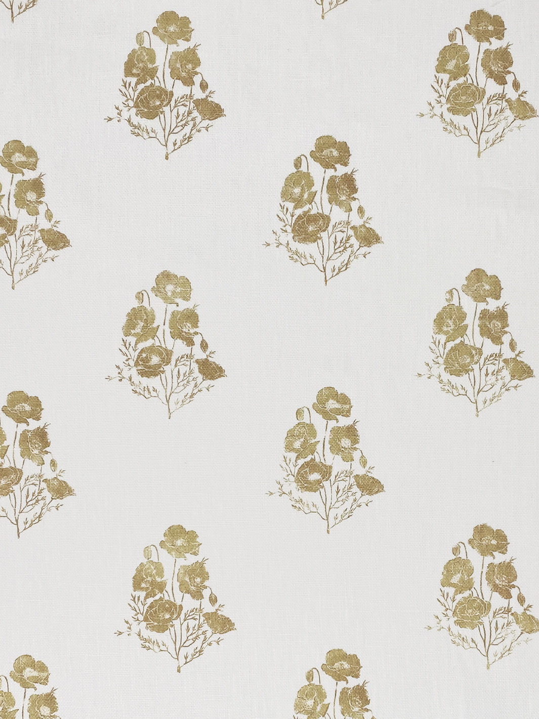 &#39;California Poppy&#39; Linen Fabric - Gold