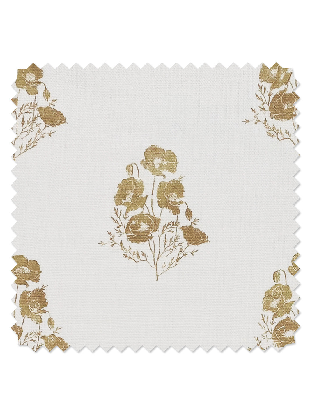 &#39;California Poppy&#39; Linen Fabric - Gold