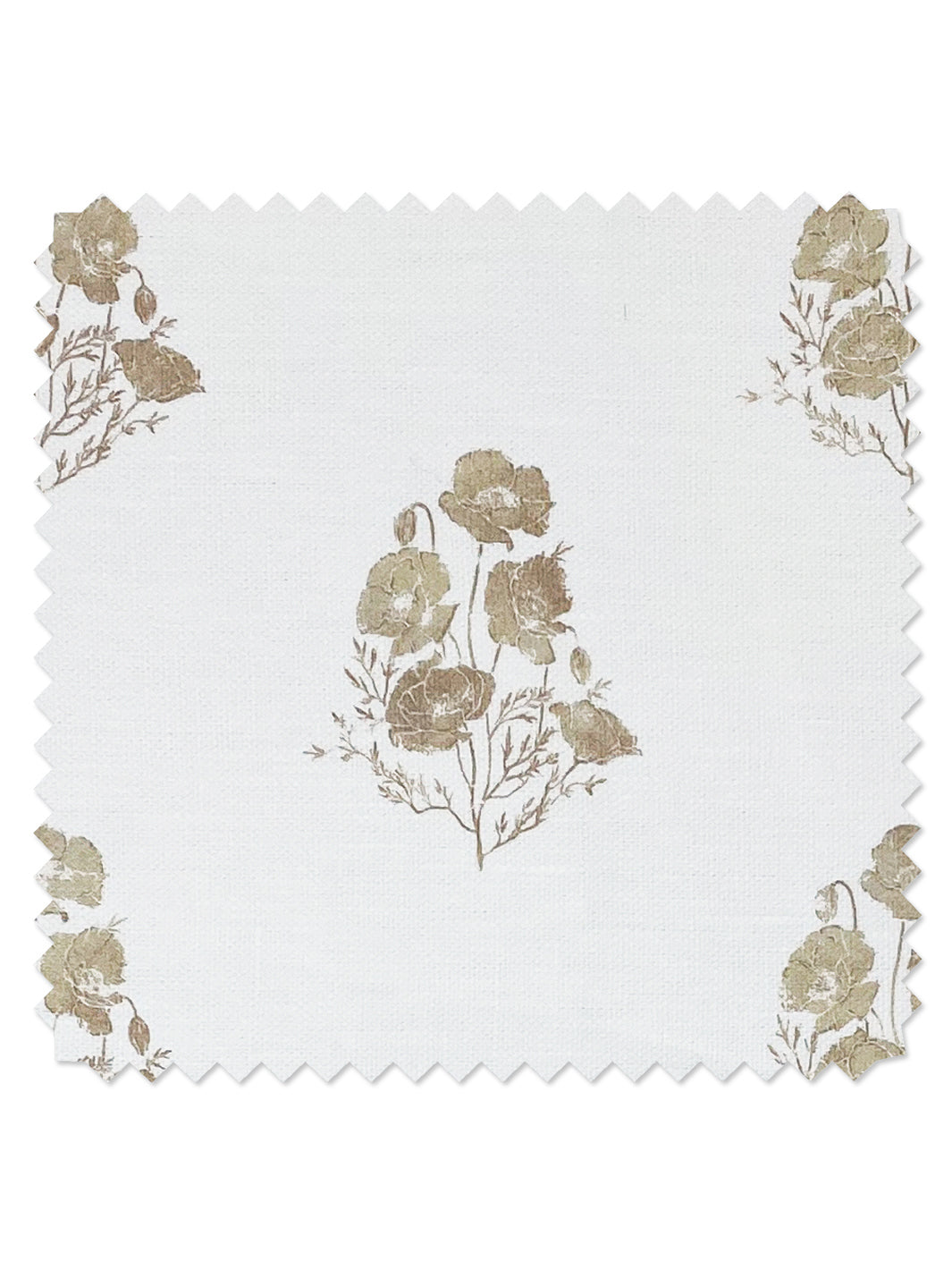 &#39;California Poppy&#39; Linen Fabric - Neutral