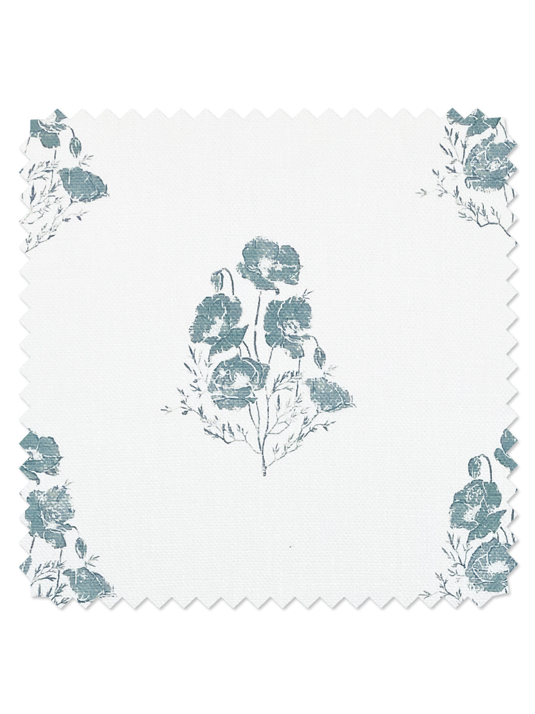 &#39;California Poppy&#39; Linen Fabric - Sage