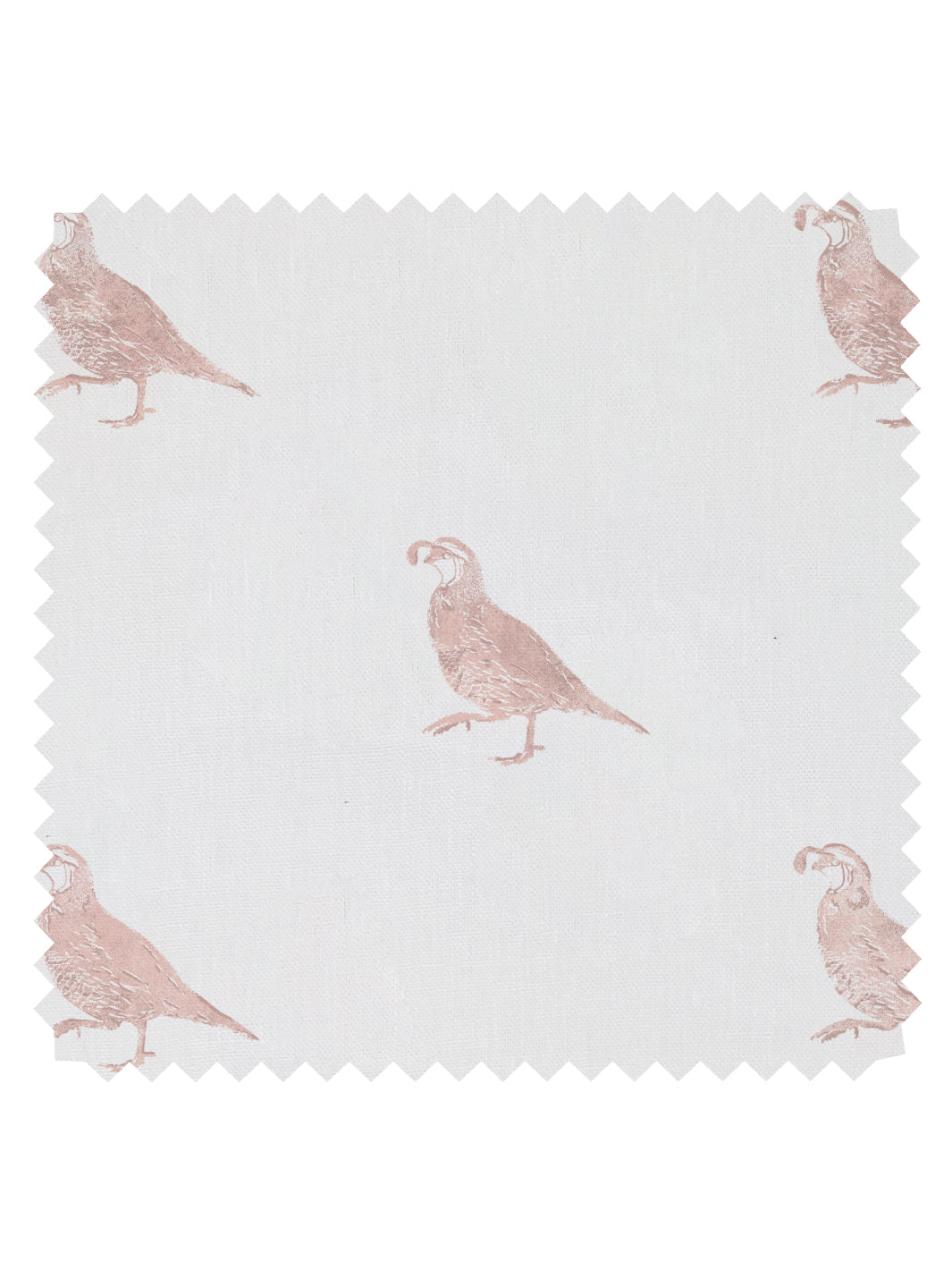 &#39;California Quail&#39; Linen Fabric - Pink