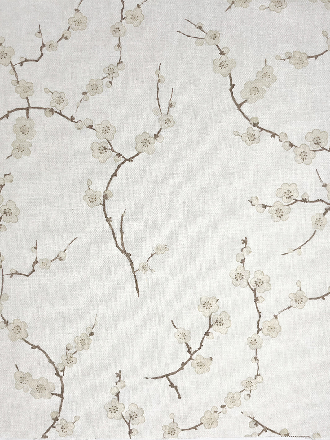 &#39;Cherry Blossom&#39; Linen Fabric - Neutral