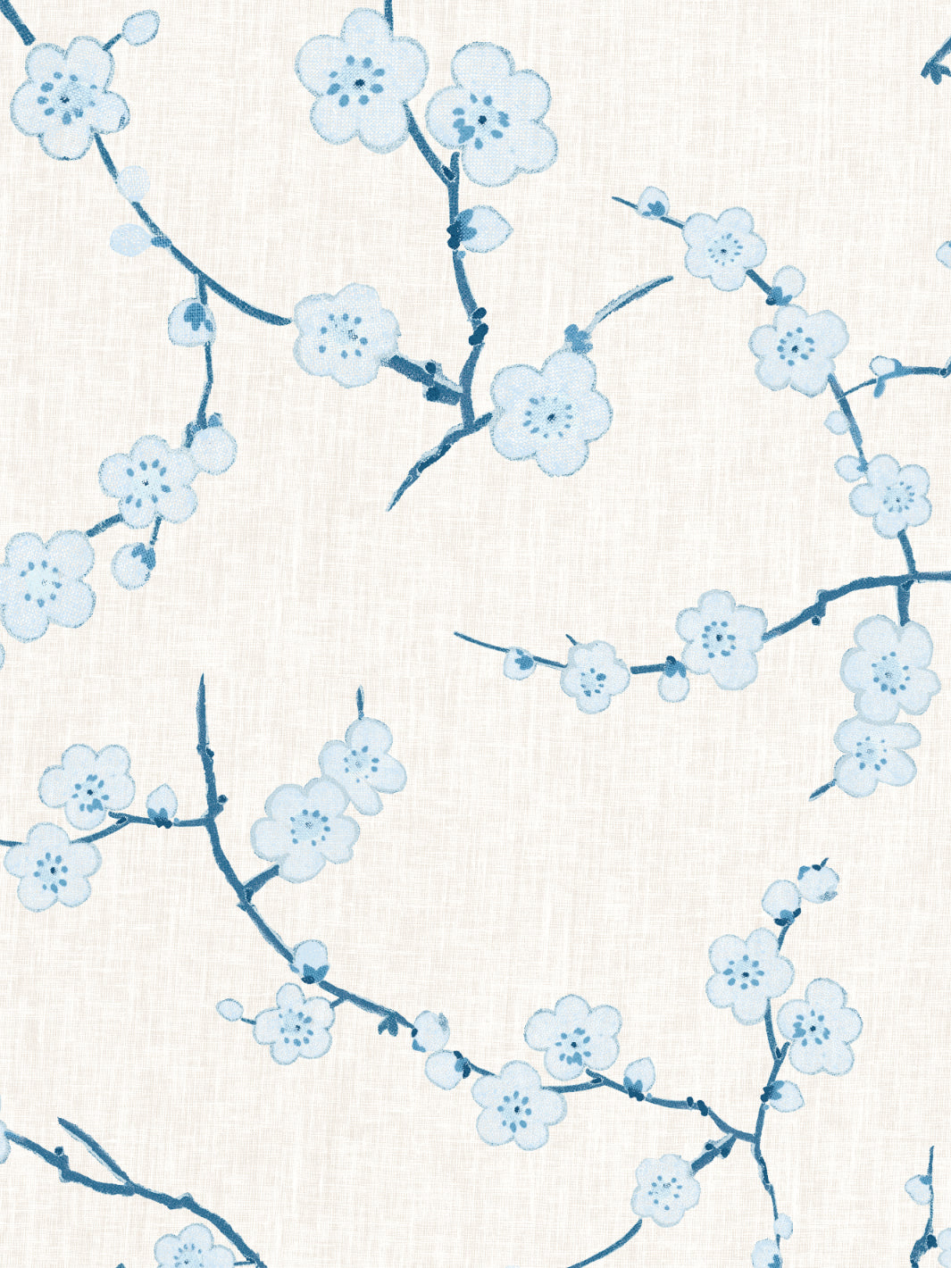 &#39;Cherry Blossom&#39; Wallpaper - Blue