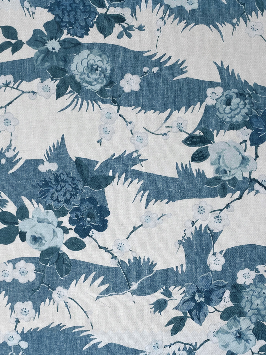 Dora Chintz' Linen Fabric - Blue – Nathan Turner