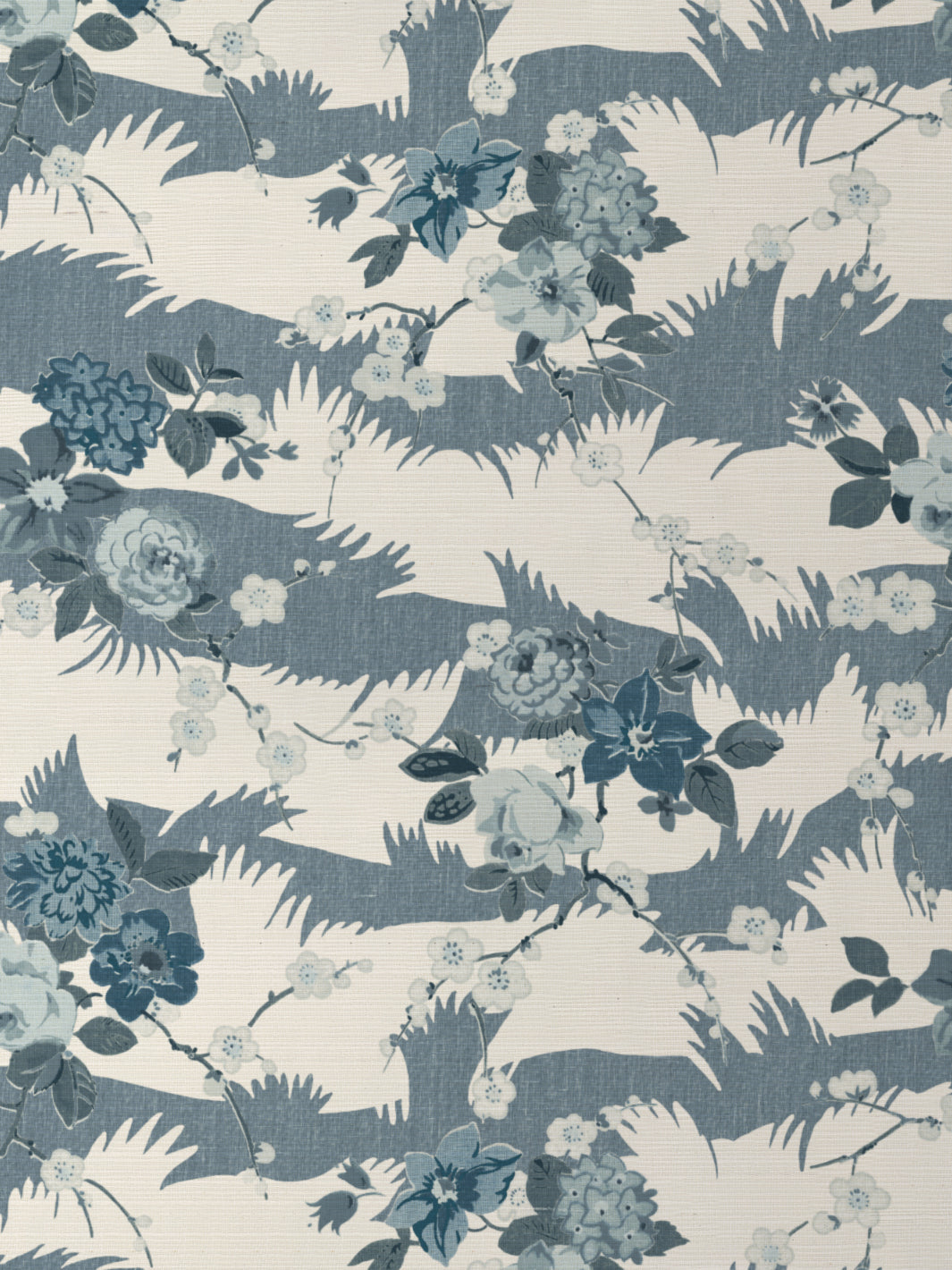 &#39;Dora Chintz&#39; Grasscloth Wallpaper - Blues
