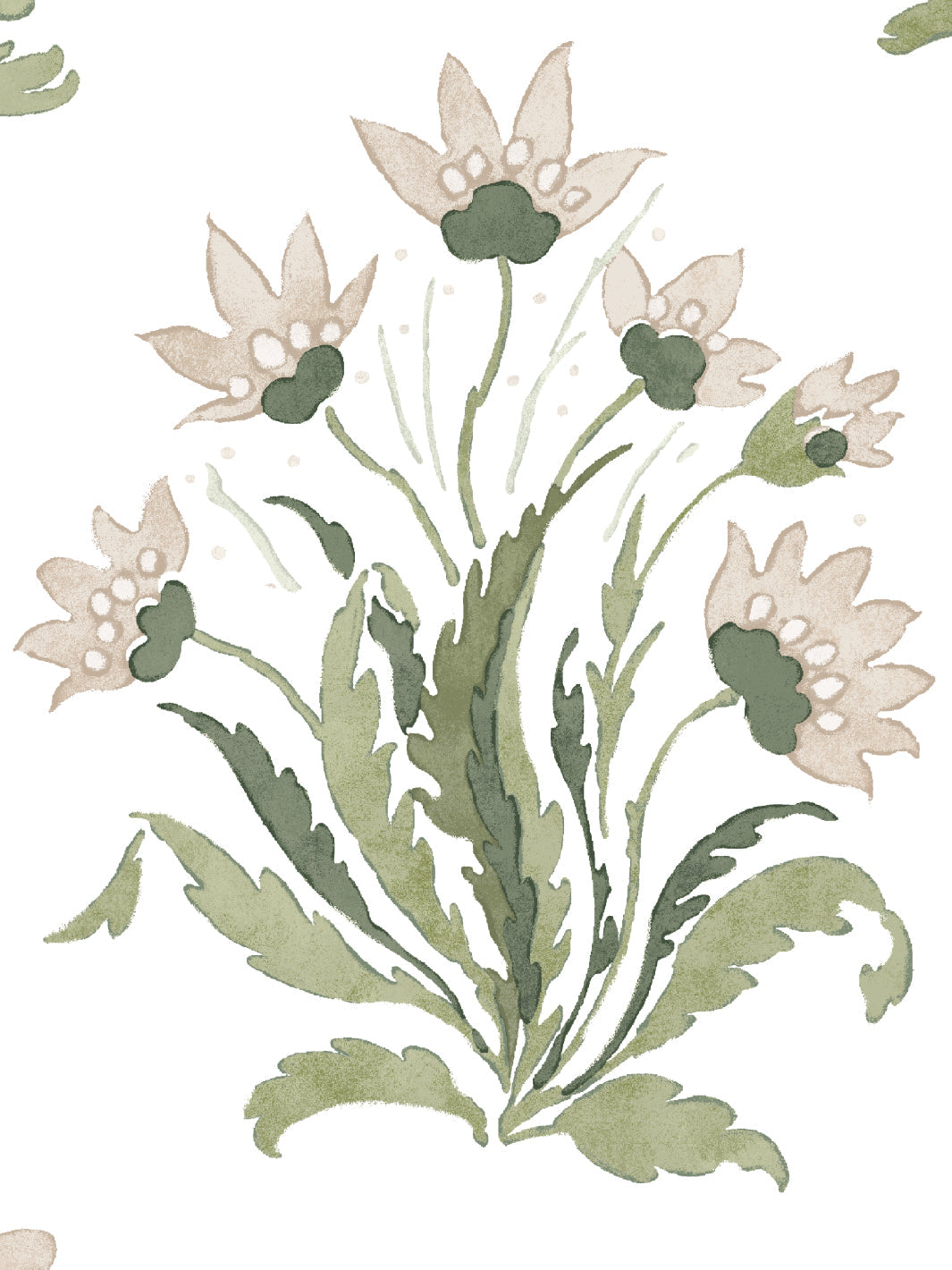 'Hillhouse Block Print Large' Wallpaper by Nathan Turner Neutral Green