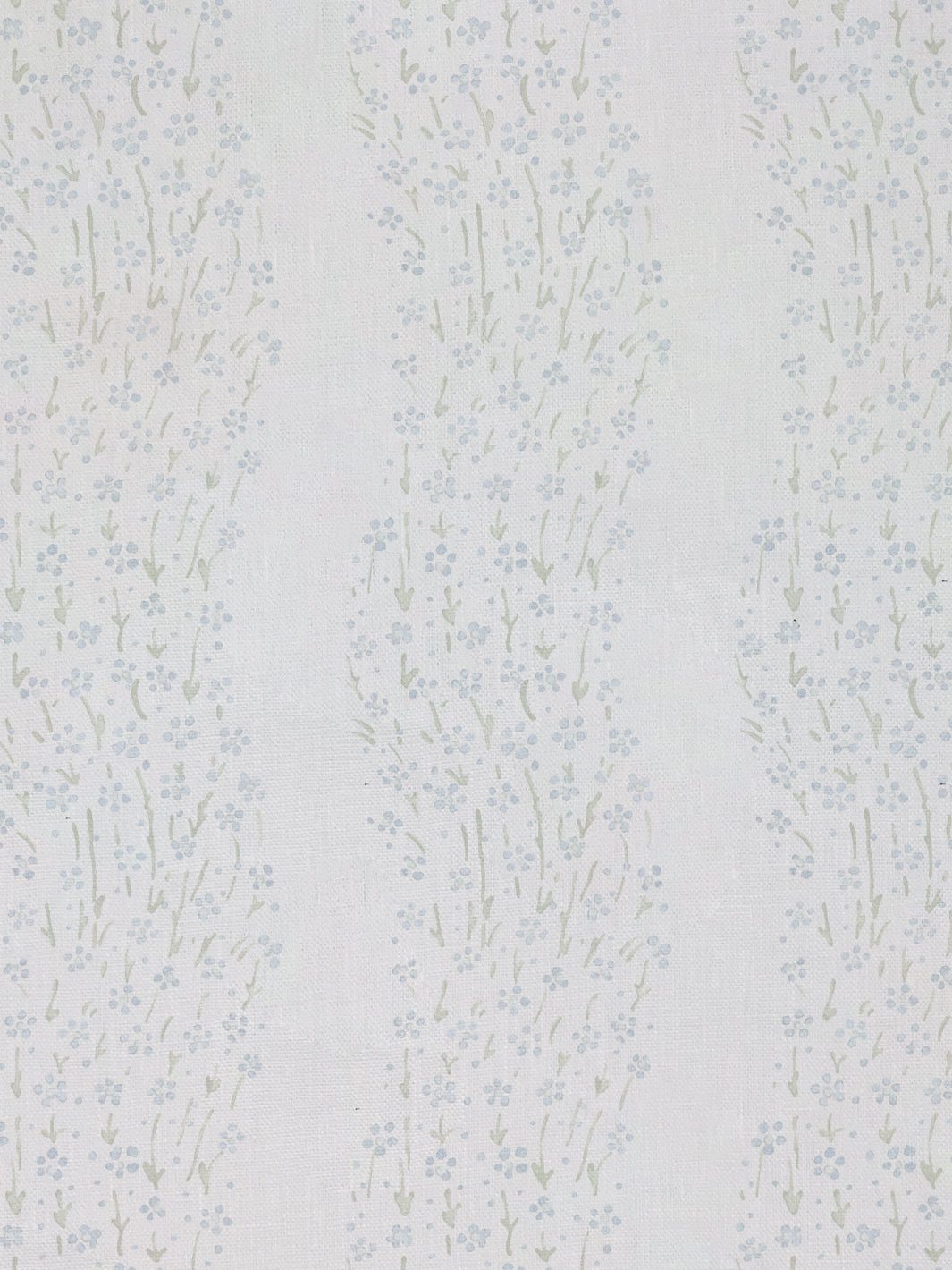 &#39;Hillhouse Floral Disty Wave&#39; Linen Fabric - Blue Green
