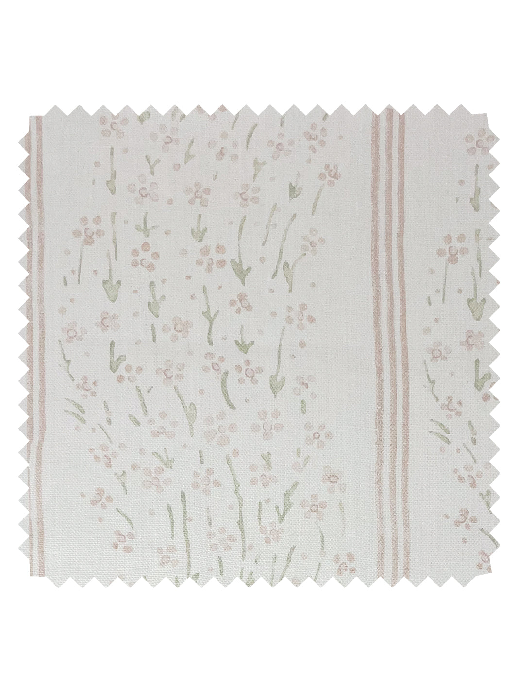&#39;Hillhouse Floral Disty Wave Stripe&#39; Linen Fabric - Pink Green