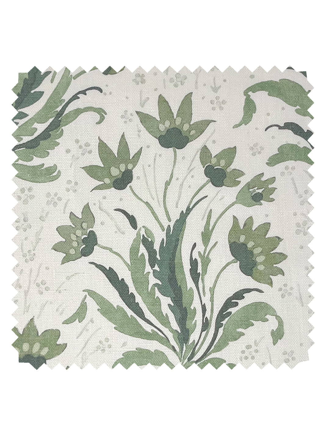 &#39;Hillhouse Floral Tonal&#39; Linen Fabric - Moss