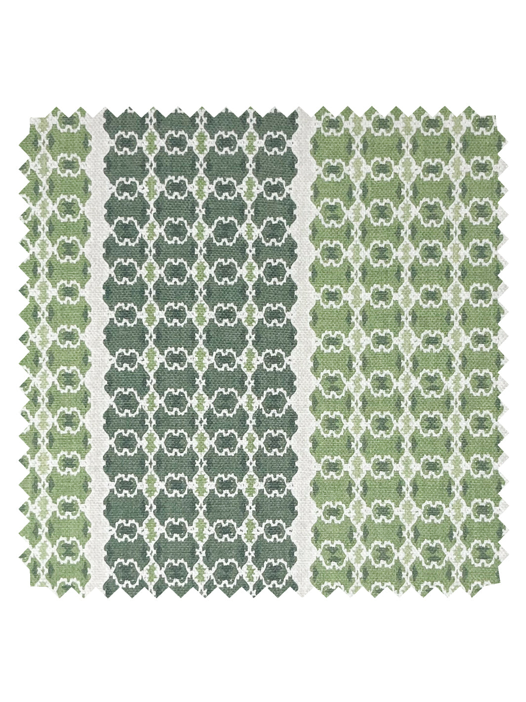 &#39;Medallion Stripe&#39; Linen Fabric - Green