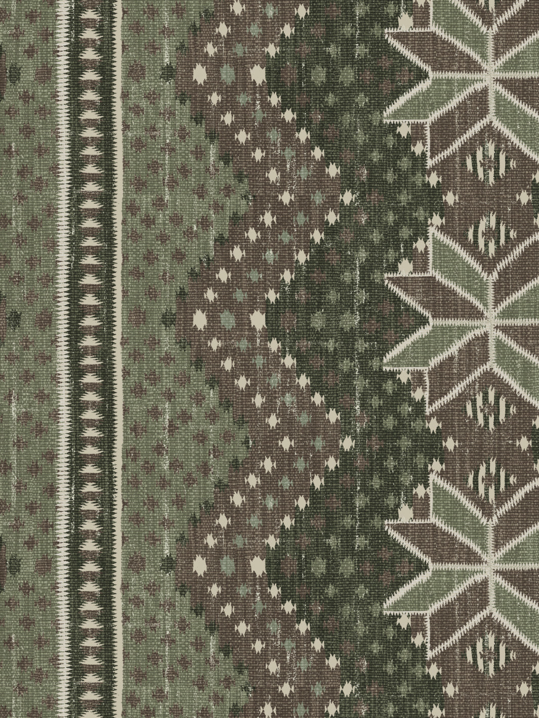 &#39;Northstar Blanket&#39; Wallpaper - Moss Green