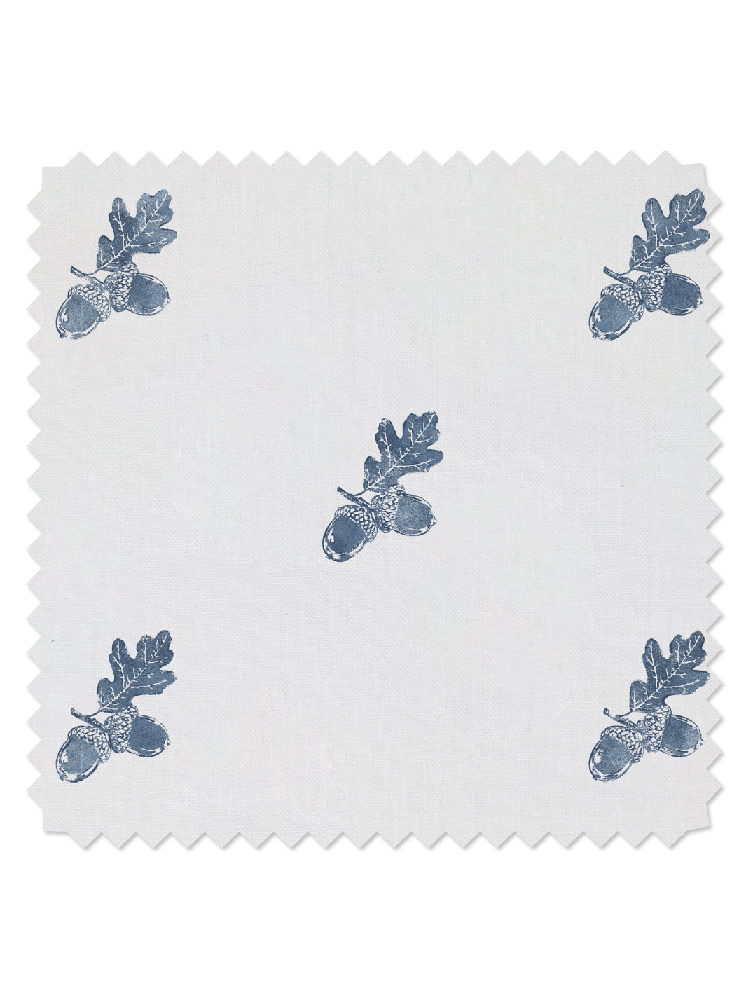 &#39;Valley Acorn&#39; Linen Fabric - Darker Blue