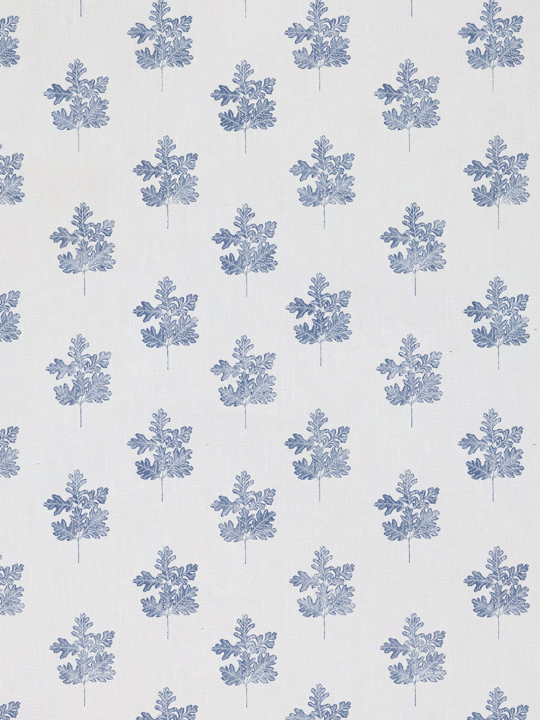 &#39;Valley Oak Leaf&#39; Linen Fabric - Blue