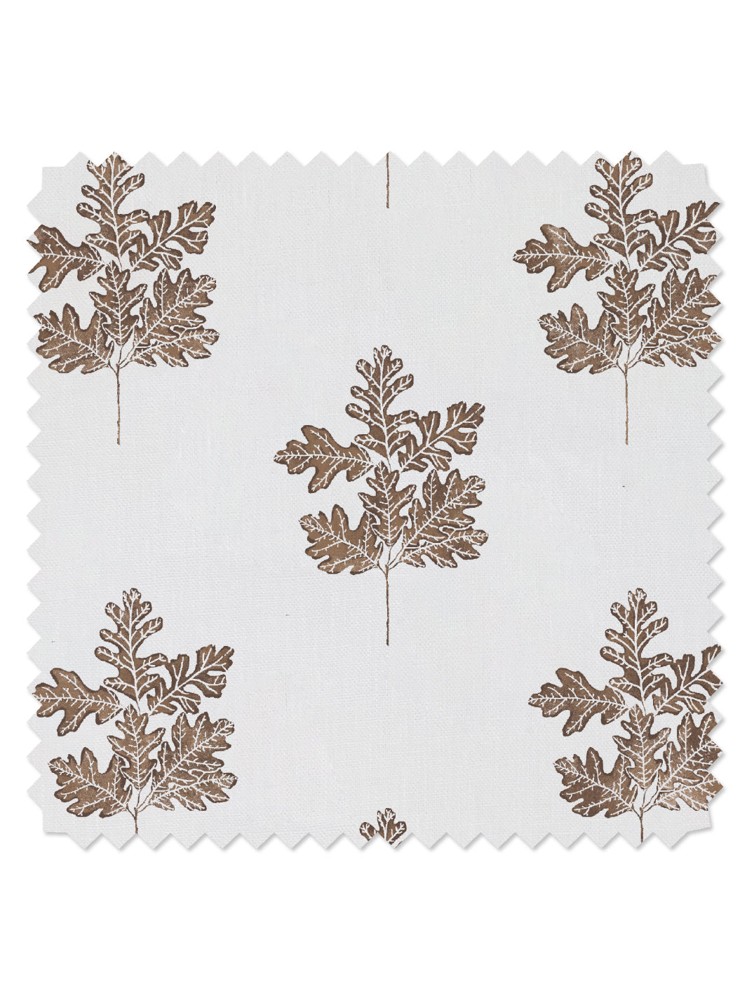 &#39;Valley Oak Leaf&#39; Linen Fabric - Brown