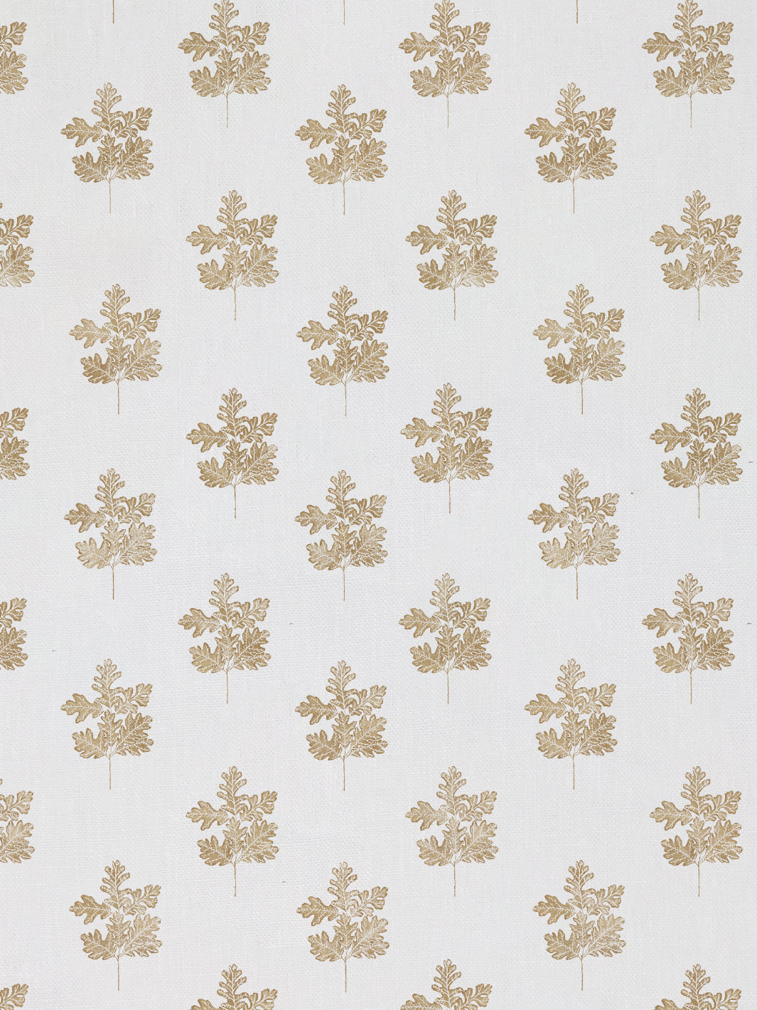&#39;Valley Oak Leaf&#39; Linen Fabric - Gold