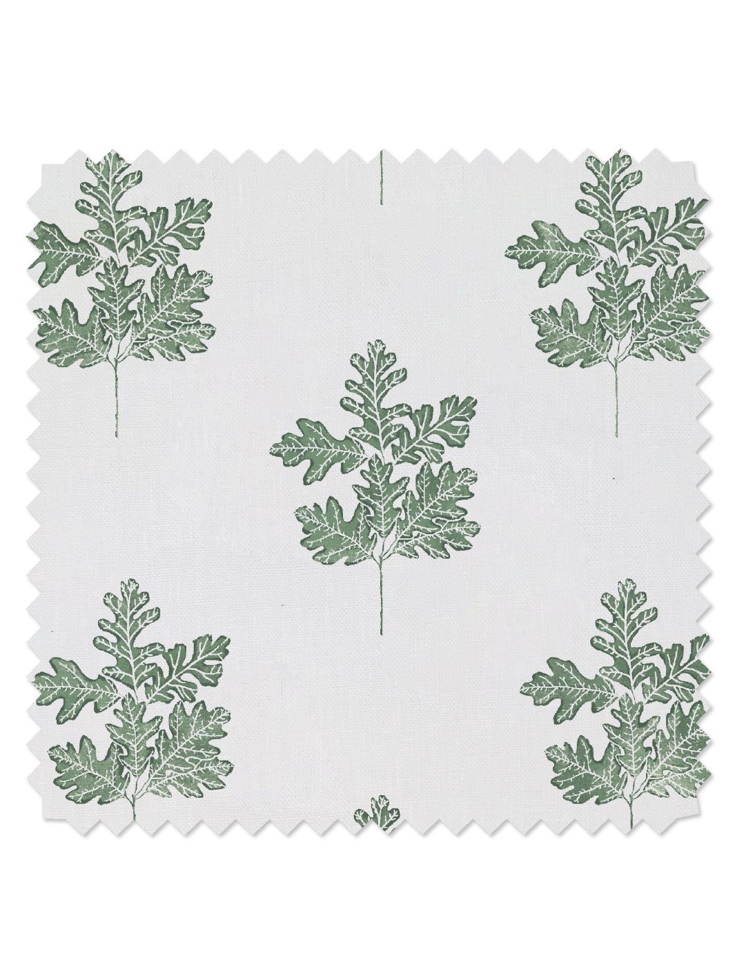 &#39;Valley Oak Leaf&#39; Linen Fabric - Green