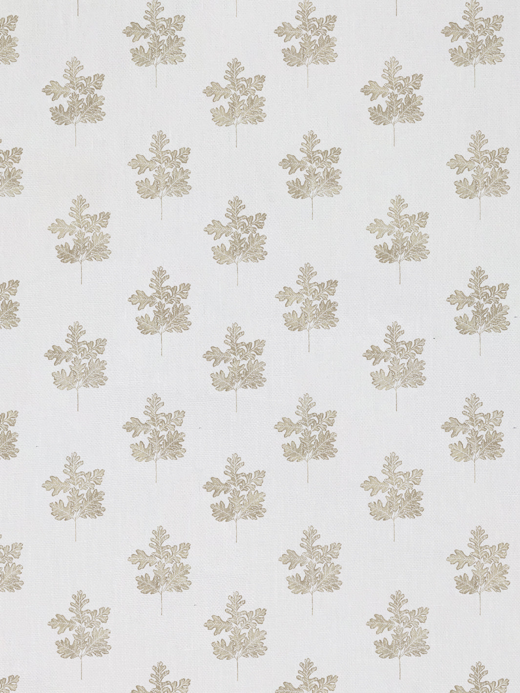 &#39;Valley Oak Leaf&#39; Linen Fabric - Neutral