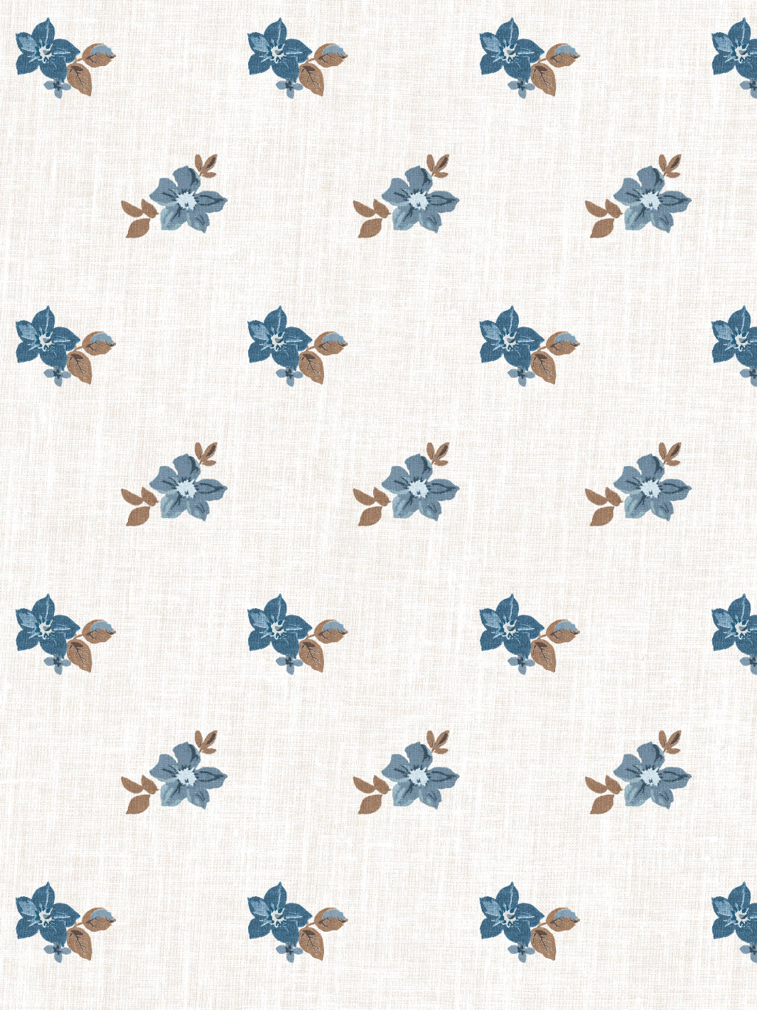 &#39;Anna Floral&#39; Wallpaper by Nathan Turner - Blue Brown