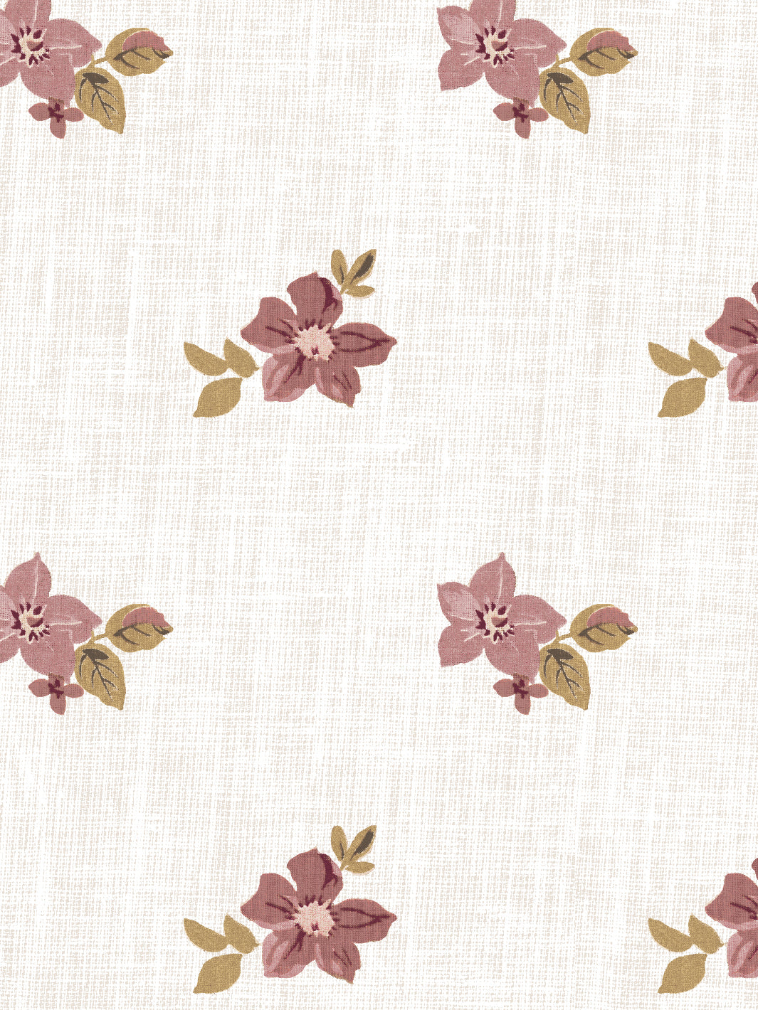 &#39;Anna Floral&#39; Wallpaper - Mustard Pink