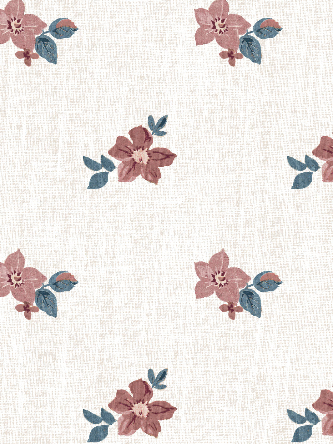 &#39;Anna Floral&#39; Wallpaper - Pink Blue