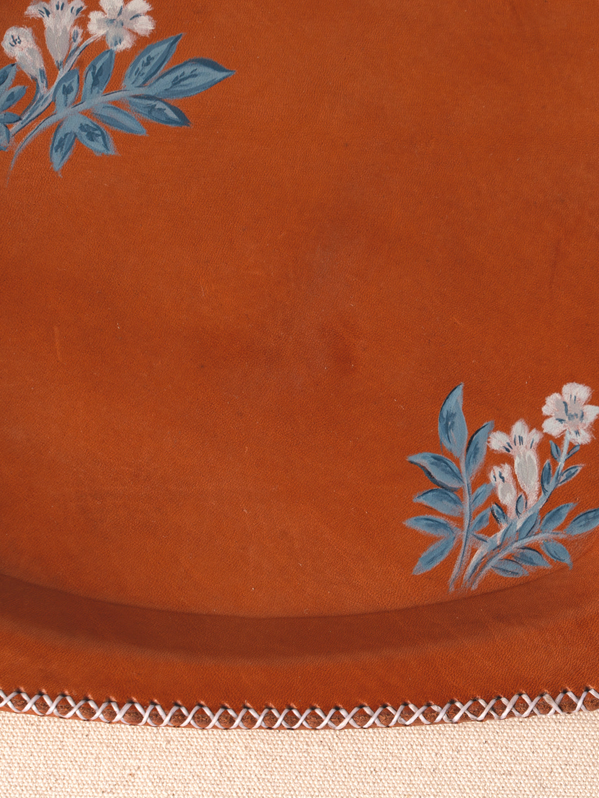 Hand-painted vaquetta leather square catch-all tray