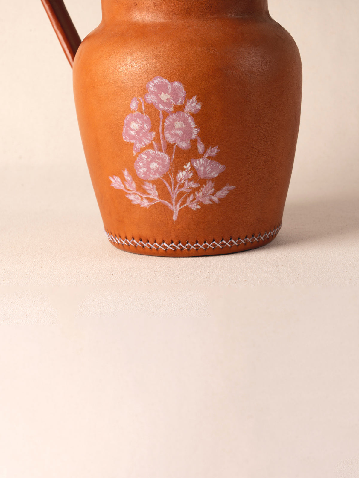 Bati Goods 8-inch carafe with hand-painted leather