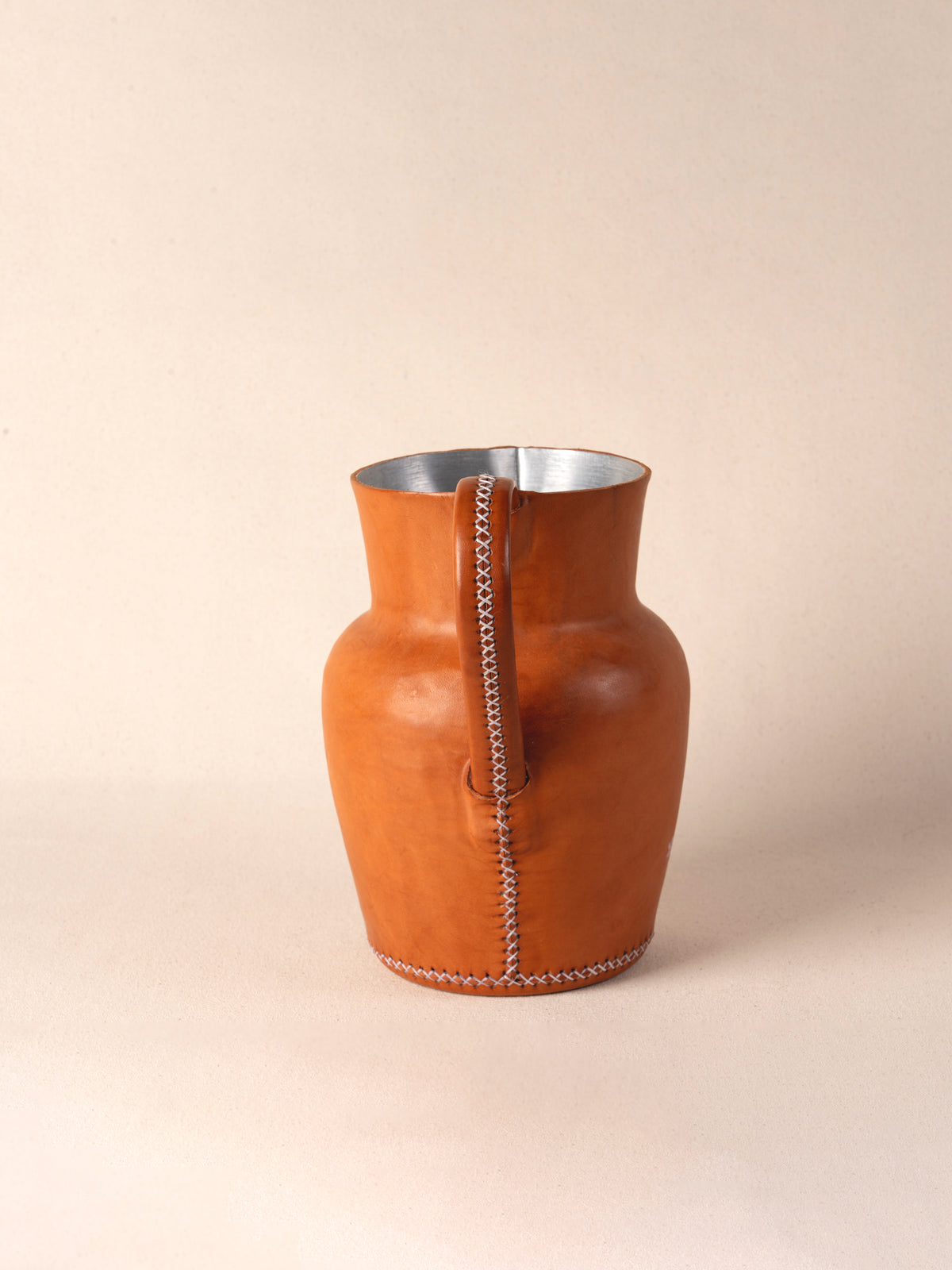 Bati Goods 8-inch carafe with hand-painted leather
