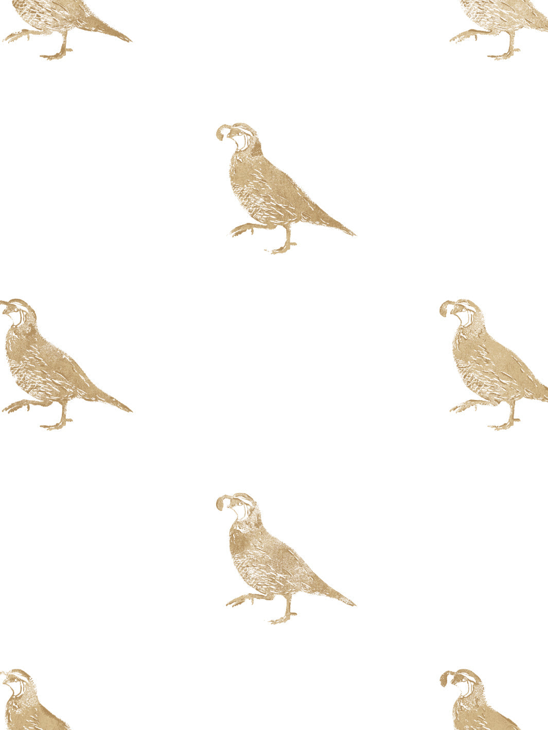 &#39;California Quail&#39; Wallpaper - Gold