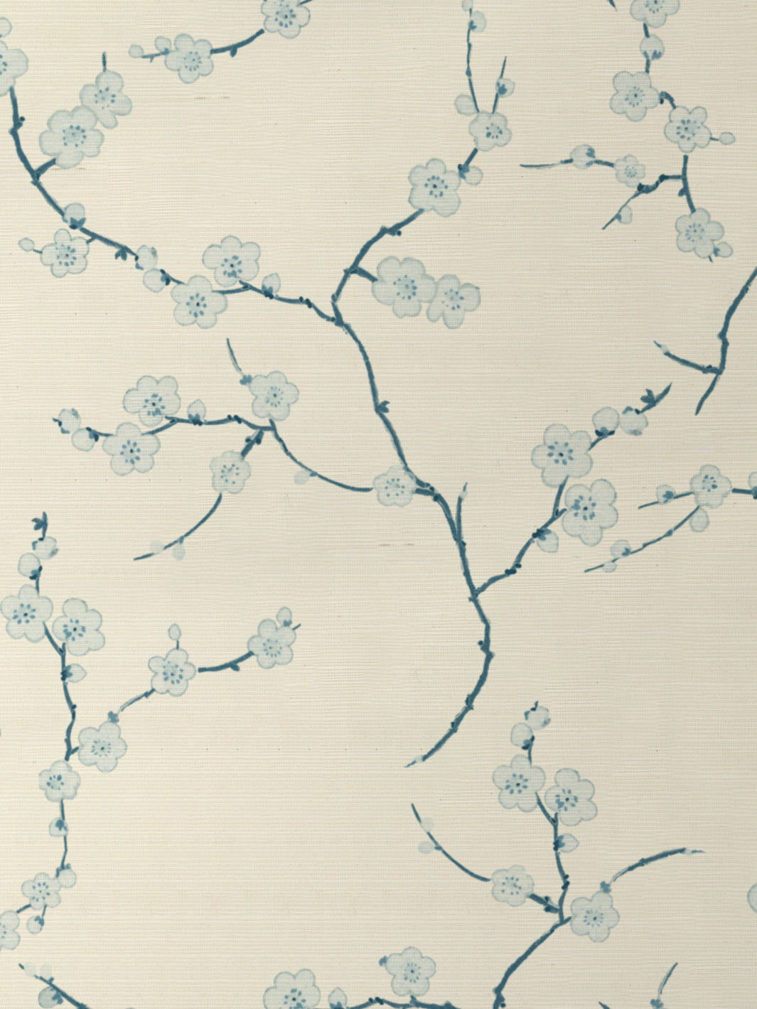 &#39;Cherry Blossom&#39; Grasscloth Wallpaper - Blue