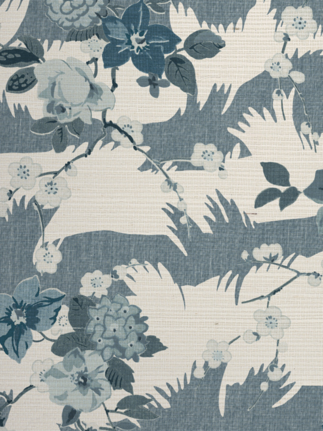 &#39;Dora Chintz&#39; Grasscloth Wallpaper - Blues