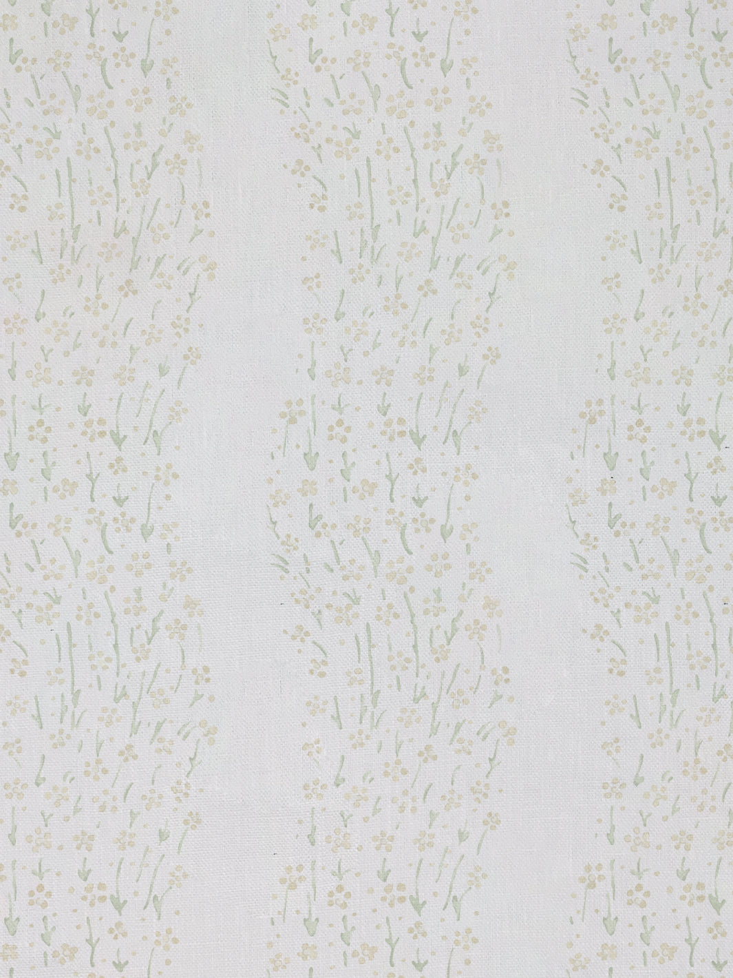 &#39;Hillhouse Floral Disty Wave&#39; Linen Fabric - Gold Green
