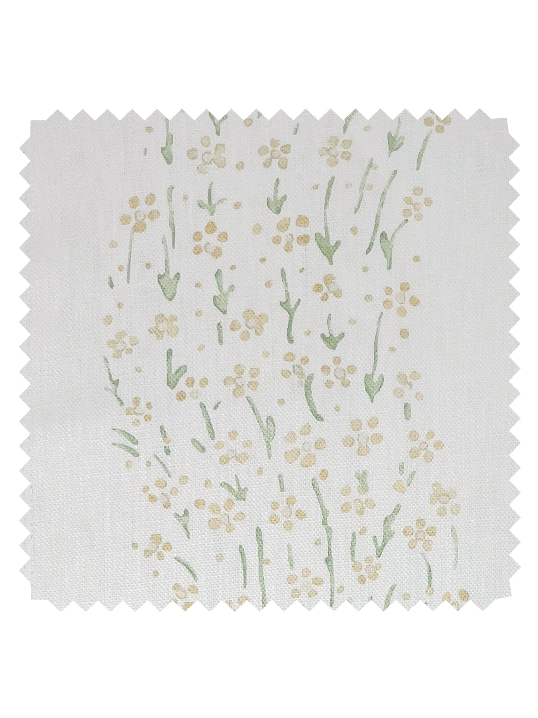 &#39;Hillhouse Floral Disty Wave&#39; Linen Fabric - Gold Green