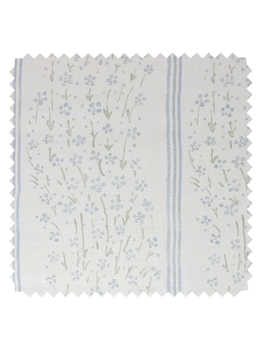 Hillhouse Floral Ditsy Wave Stripe' Linen Fabric - Blue