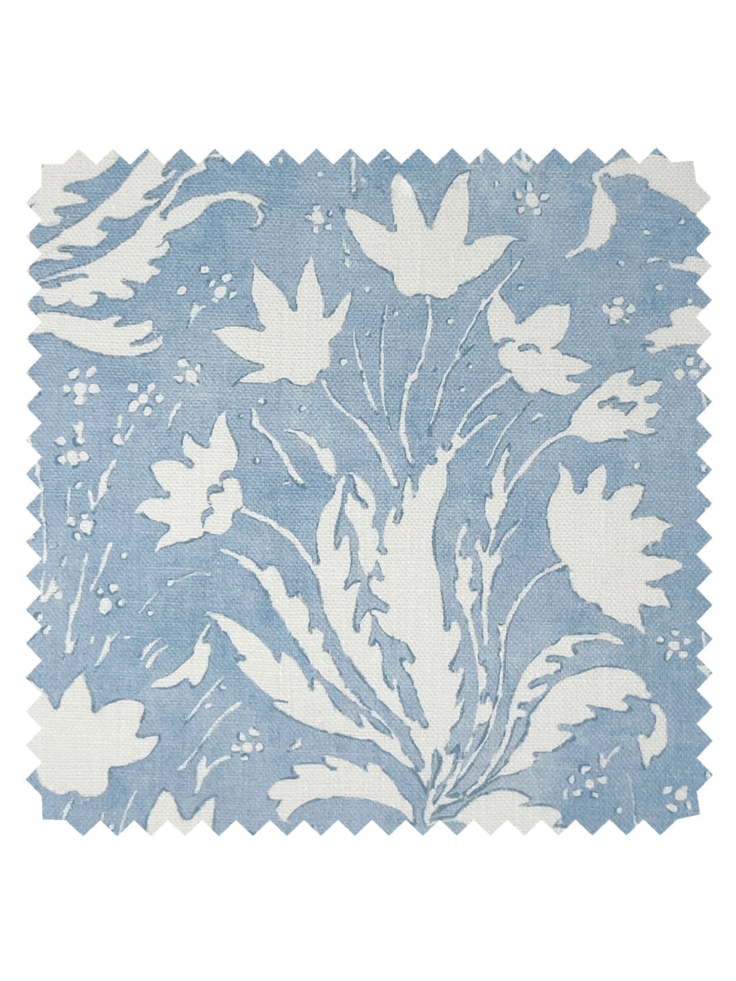 &#39;Hillhouse Floral One Color&#39; Linen Fabric - Light Blue