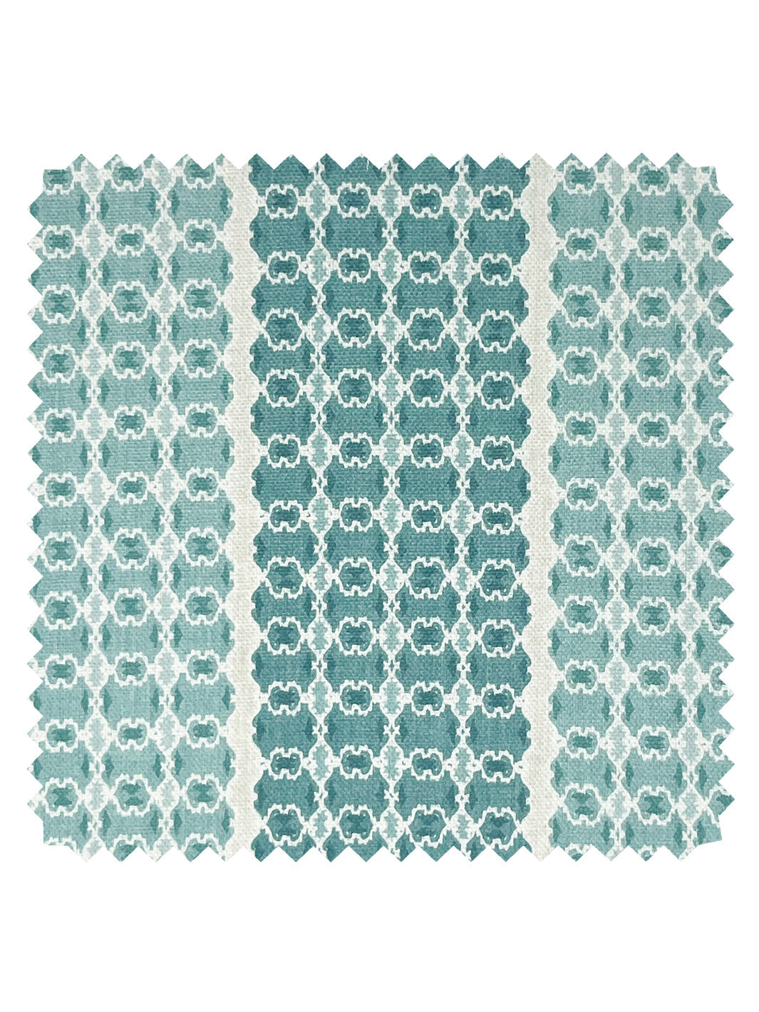 &#39;Medallion Stripe&#39; Linen Fabric - Seafoam
