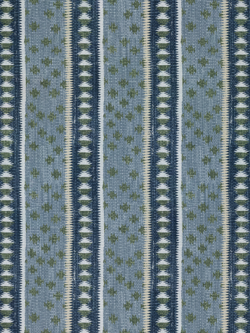 &#39;Northstar Stripe&#39; Linen Fabric - Blue Green