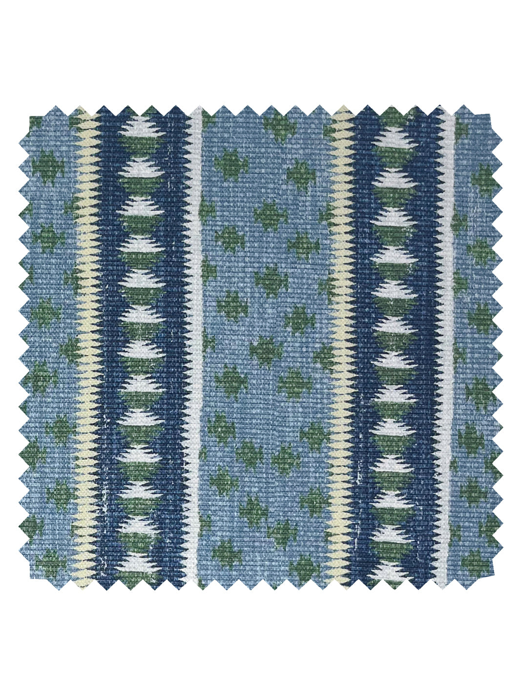 &#39;Northstar Stripe&#39; Linen Fabric - Blue Green