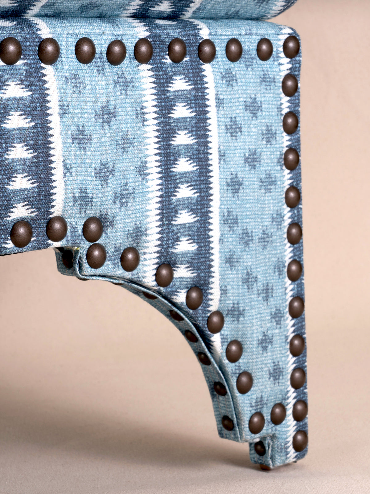 Candemir Ottoman (Small) in 'Northstar Stripe' - Blue