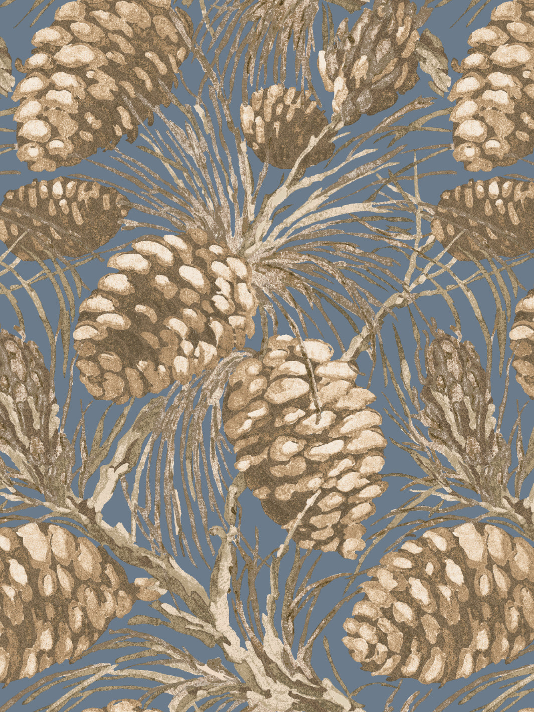 &#39;Pinecones&#39; Wallpaper - Taupe on Cloud