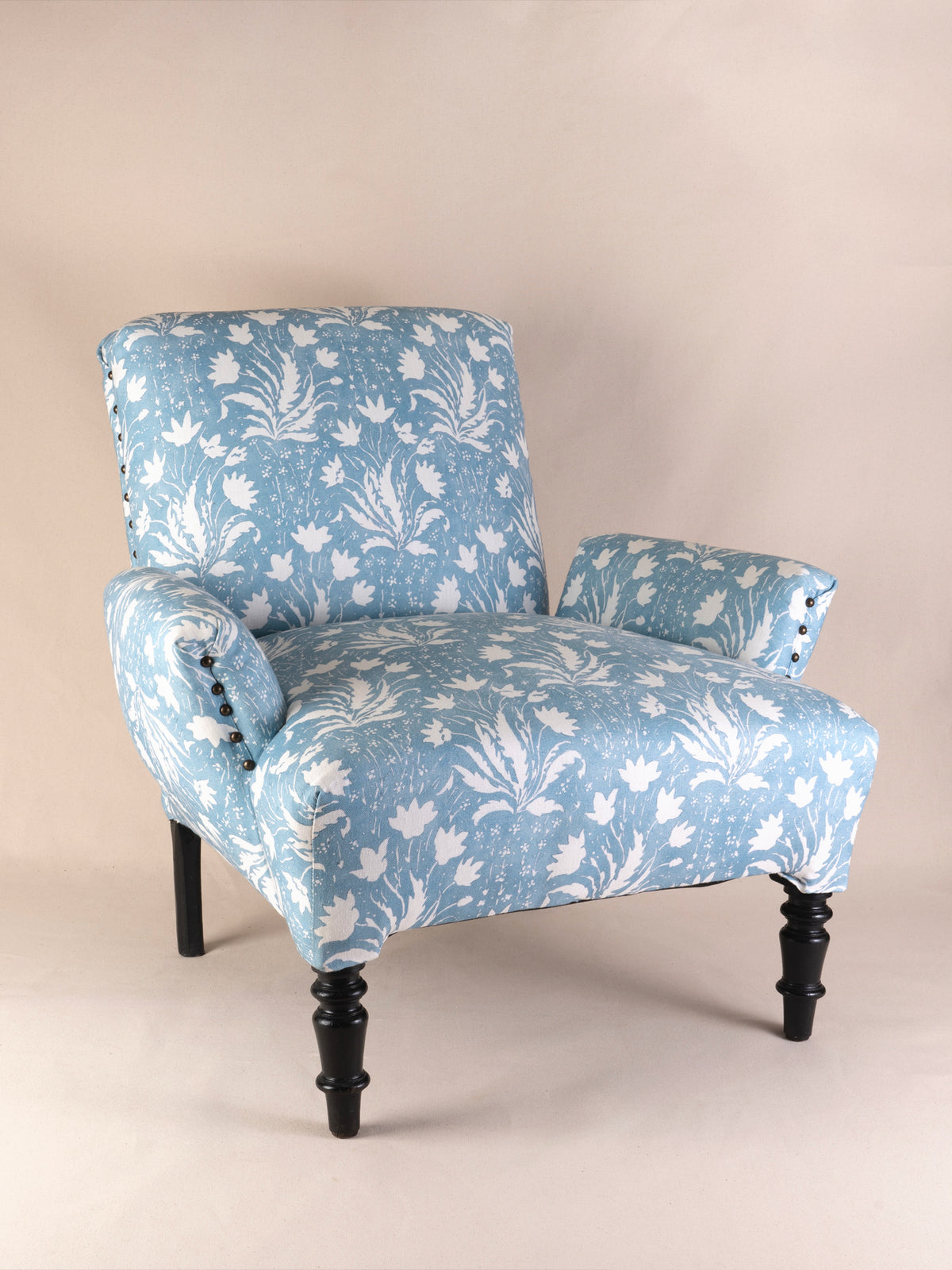 Vintage European Mid-Century Armchair in 'Hillhouse' - Light Blue