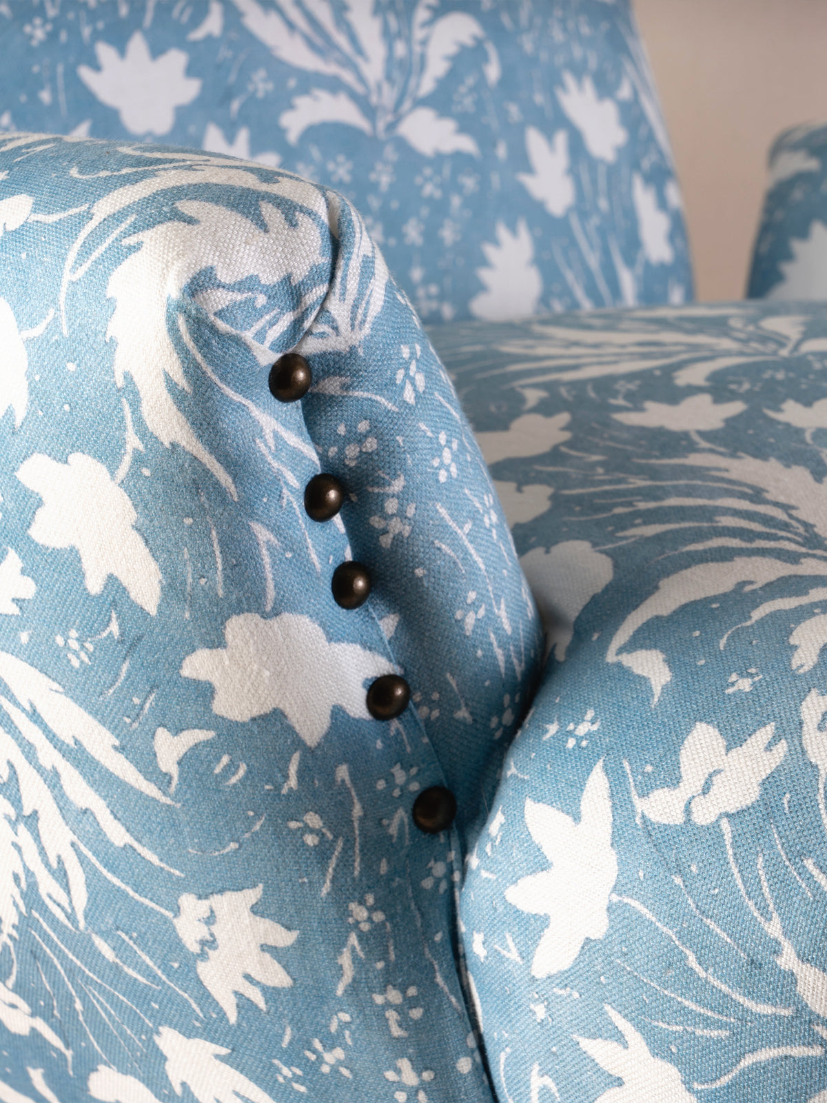 Vintage European Mid-Century Armchair in 'Hillhouse' - Light Blue