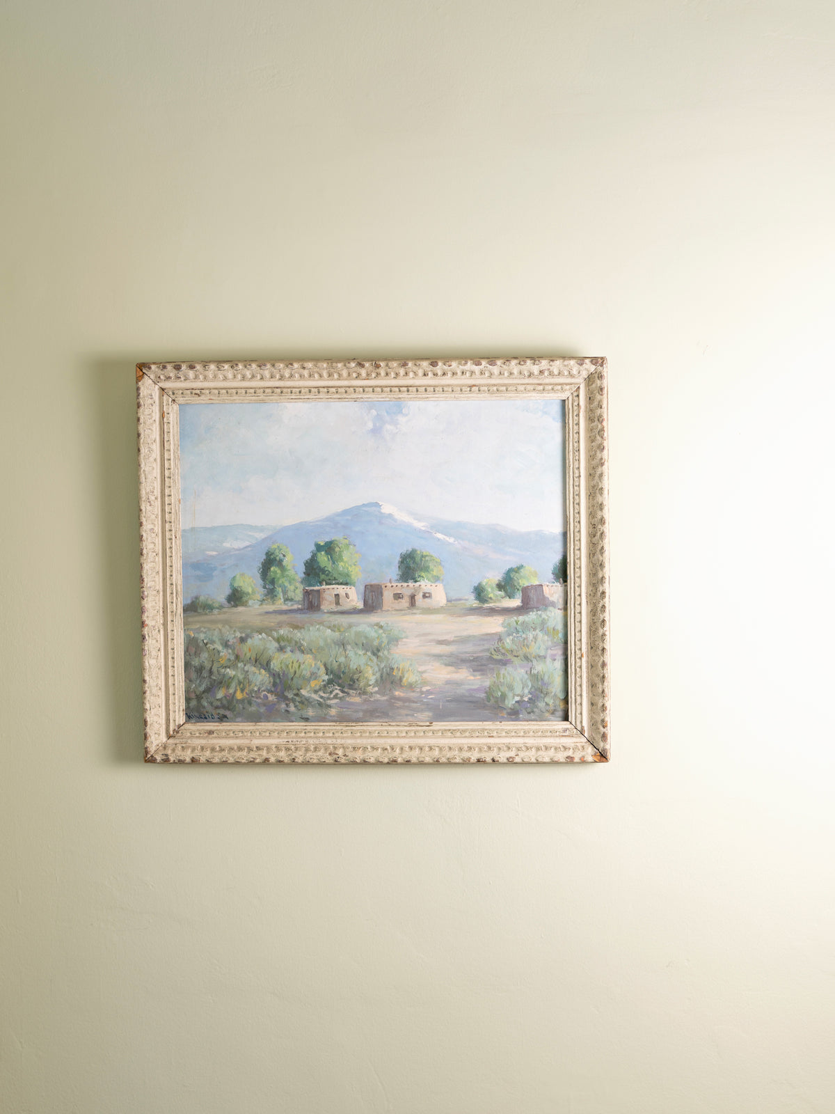 Framed mid-century landscape painting by William Lee Lewis