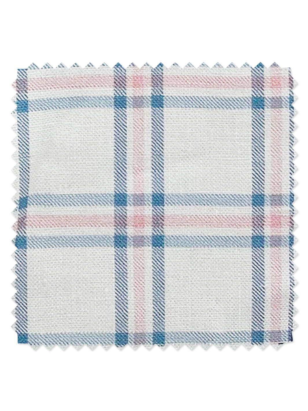 &#39;Rogers Plaid&#39; Linen Fabric - Blue Pink