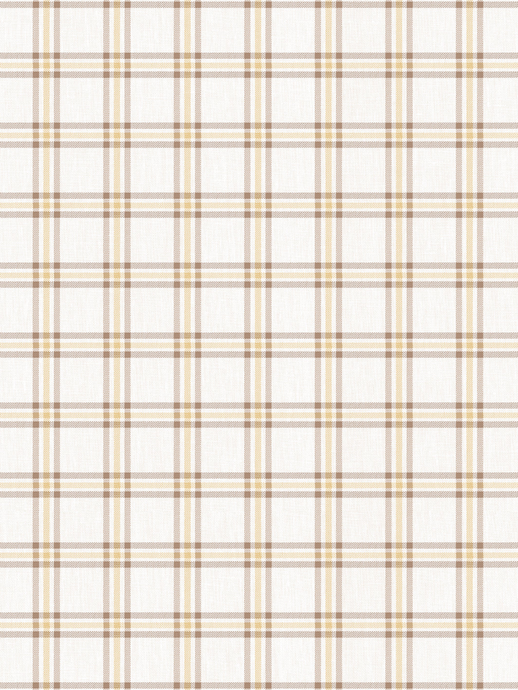 &#39;Rogers Plaid&#39; Linen Fabric - Brown Gold