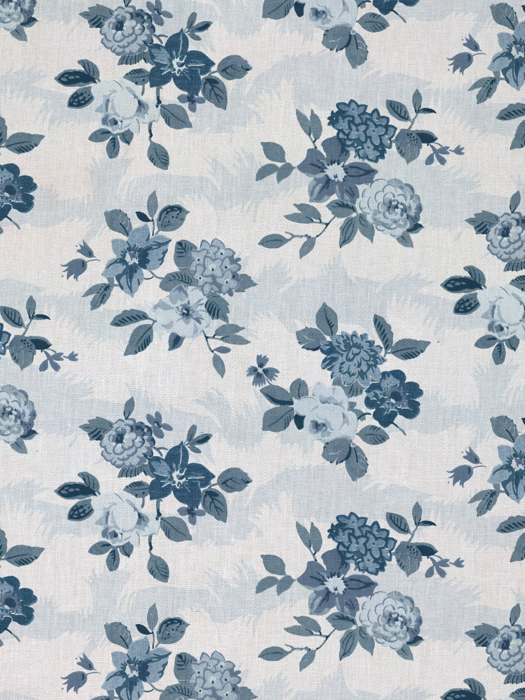 &#39;Theodora&#39; Linen Fabric - Blues